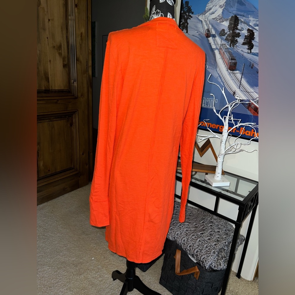 Free People. We The Free. Orange Gia Rib tunic/Cardigan/dress. Size Large. NWT - Picture 6 of 8
